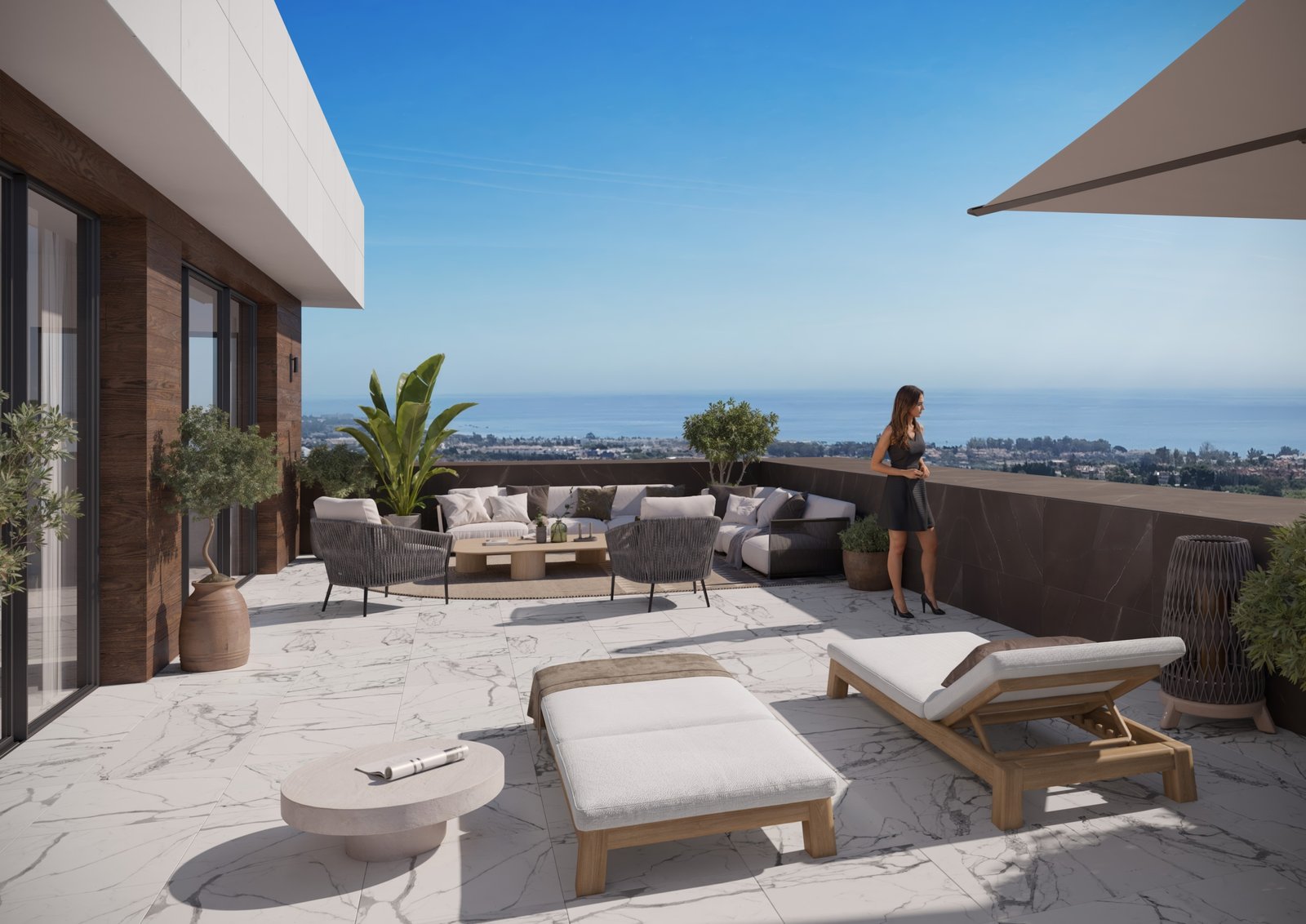 balcon Luxury beachfront apartment in Estepona with sea views