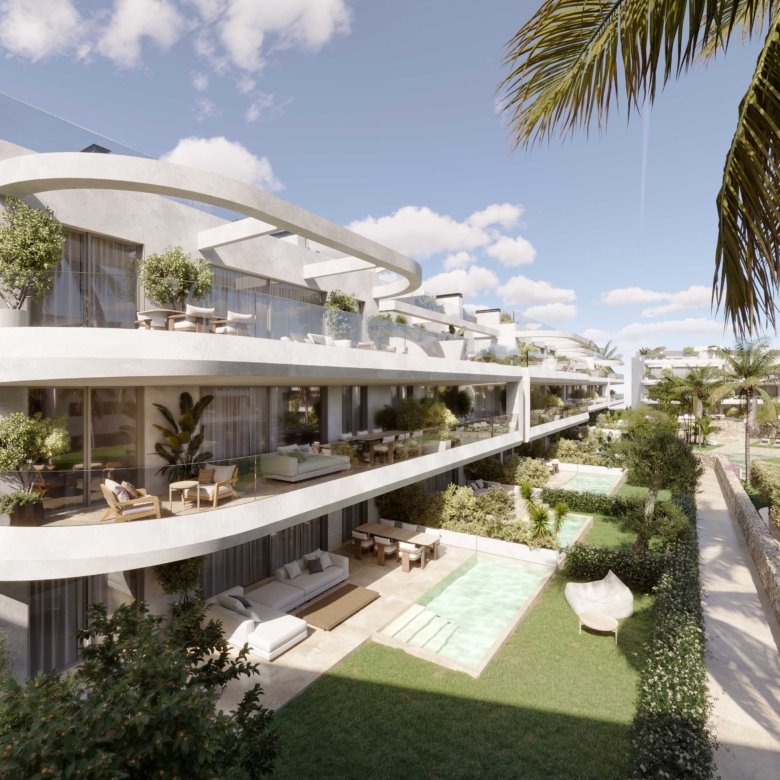 Luxury apartment terrace with sea view in Estepona