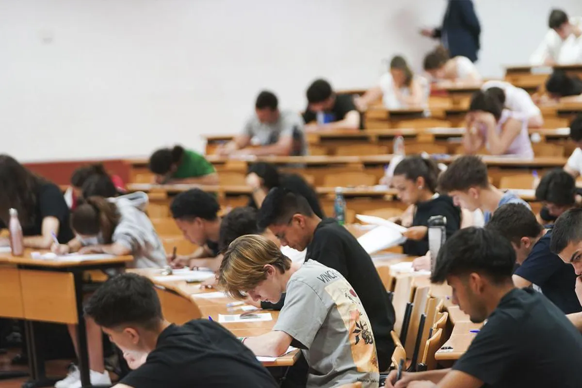 Students in a classroom in Madrid, Spain